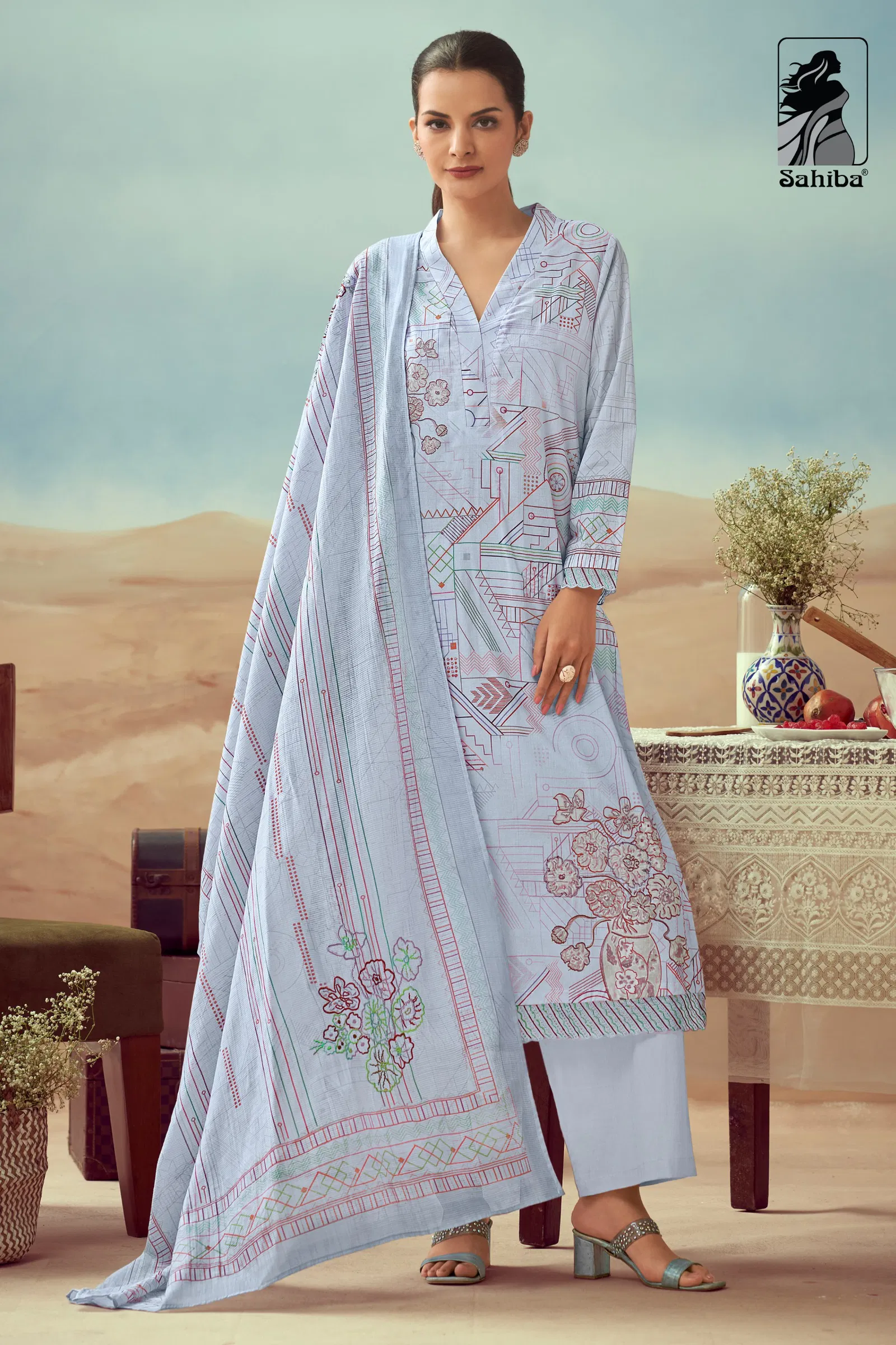 Rashi By Sahiba Lawn Cotton Digital Printed Dress Material Suppliers In India
